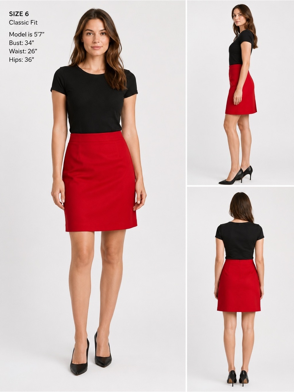 Hugo Buscati Collection Vintage Red A-Line Career Skirt 6